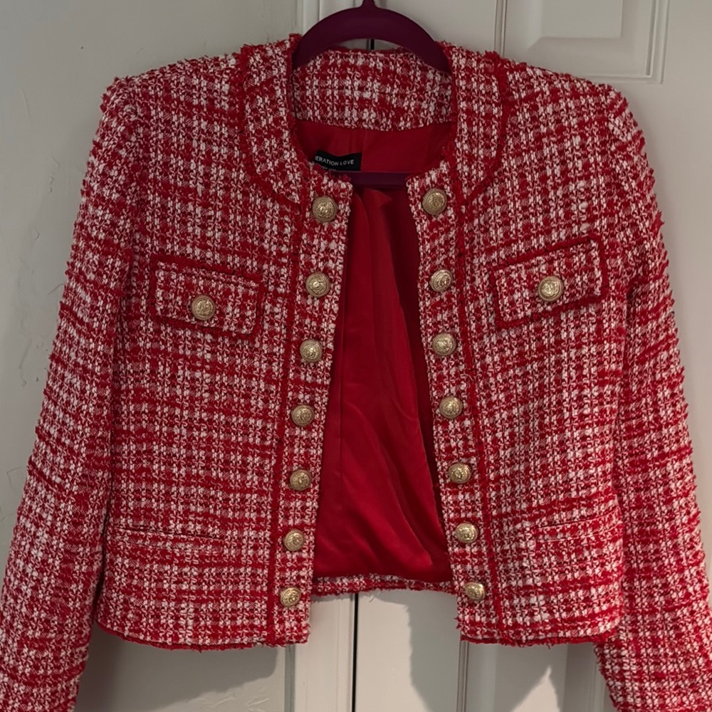 Generation Love Red Tweed Jacket